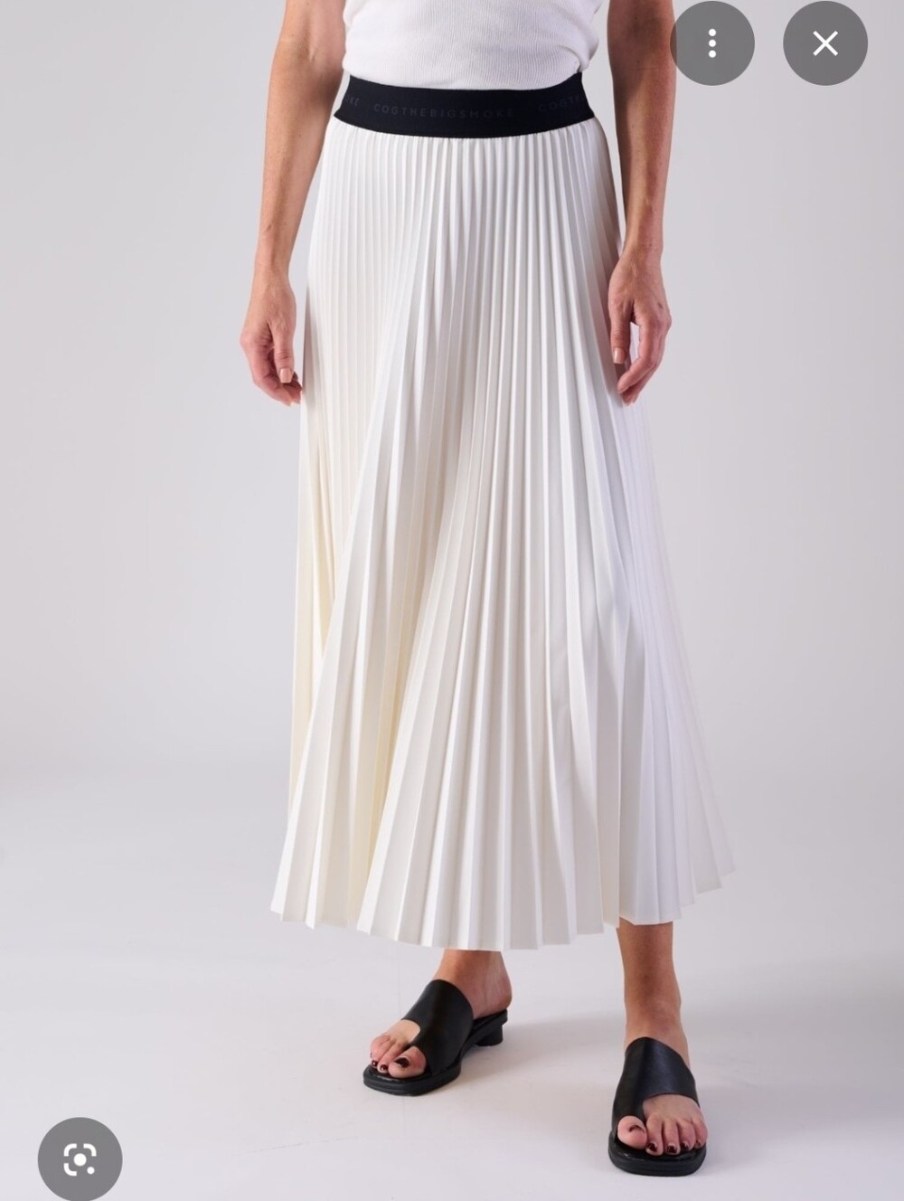Cupio accordian  Maxi Skirt in Turquoise with Black Waistband Large New